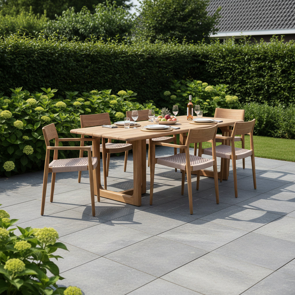Freya donker teakhouten tuinstoel - Naturel (set van 2)