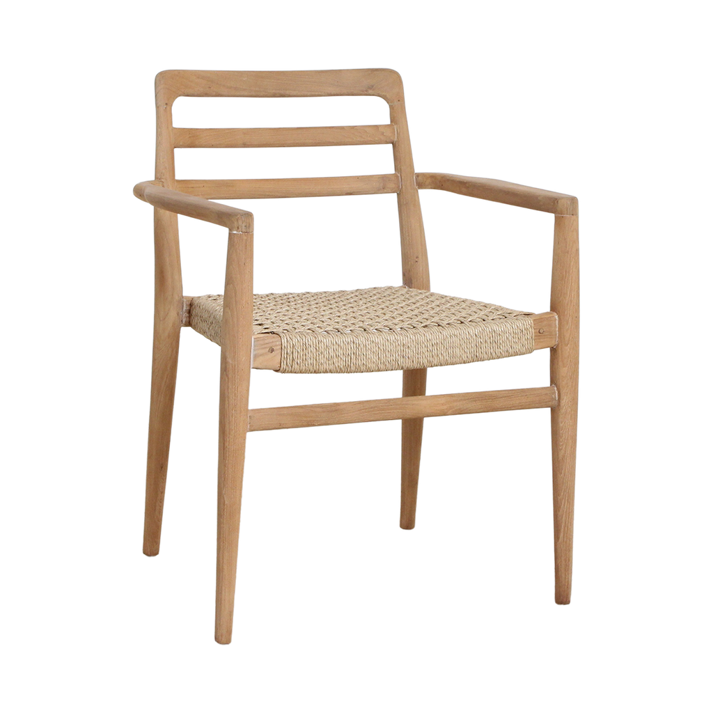 Verano teak tuinstoel met armleuning - Naturel (set van 2)