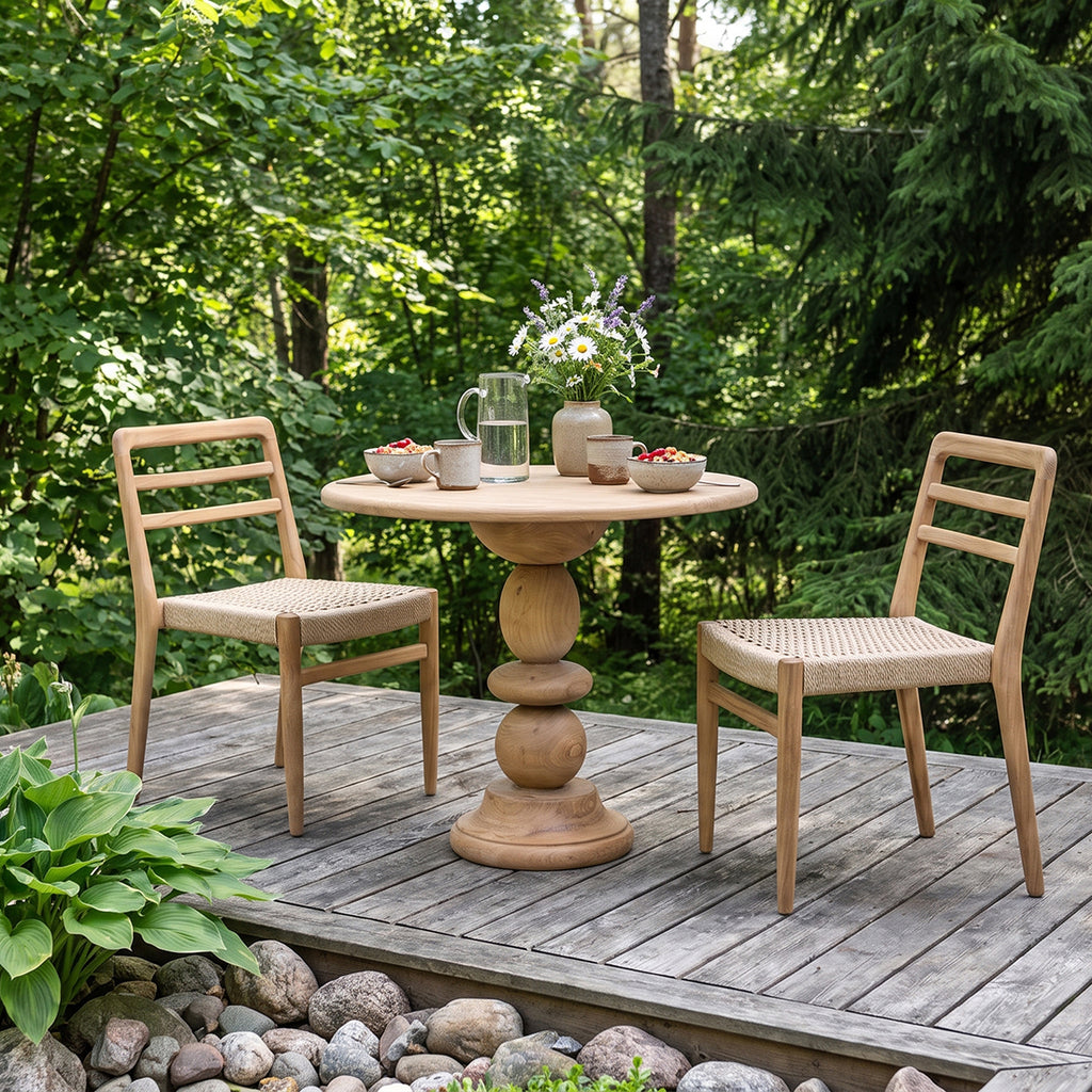 Verano teak tuinstoel met armleuning - Naturel (set van 2)