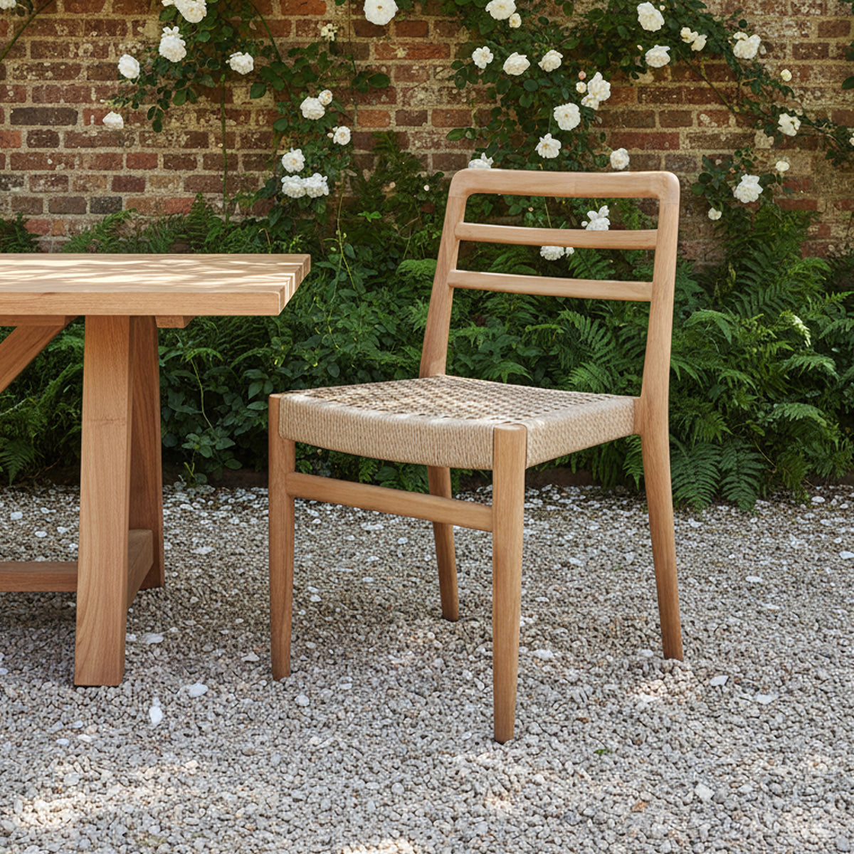 Verano teak tuinstoel met armleuning - Naturel (set van 2)