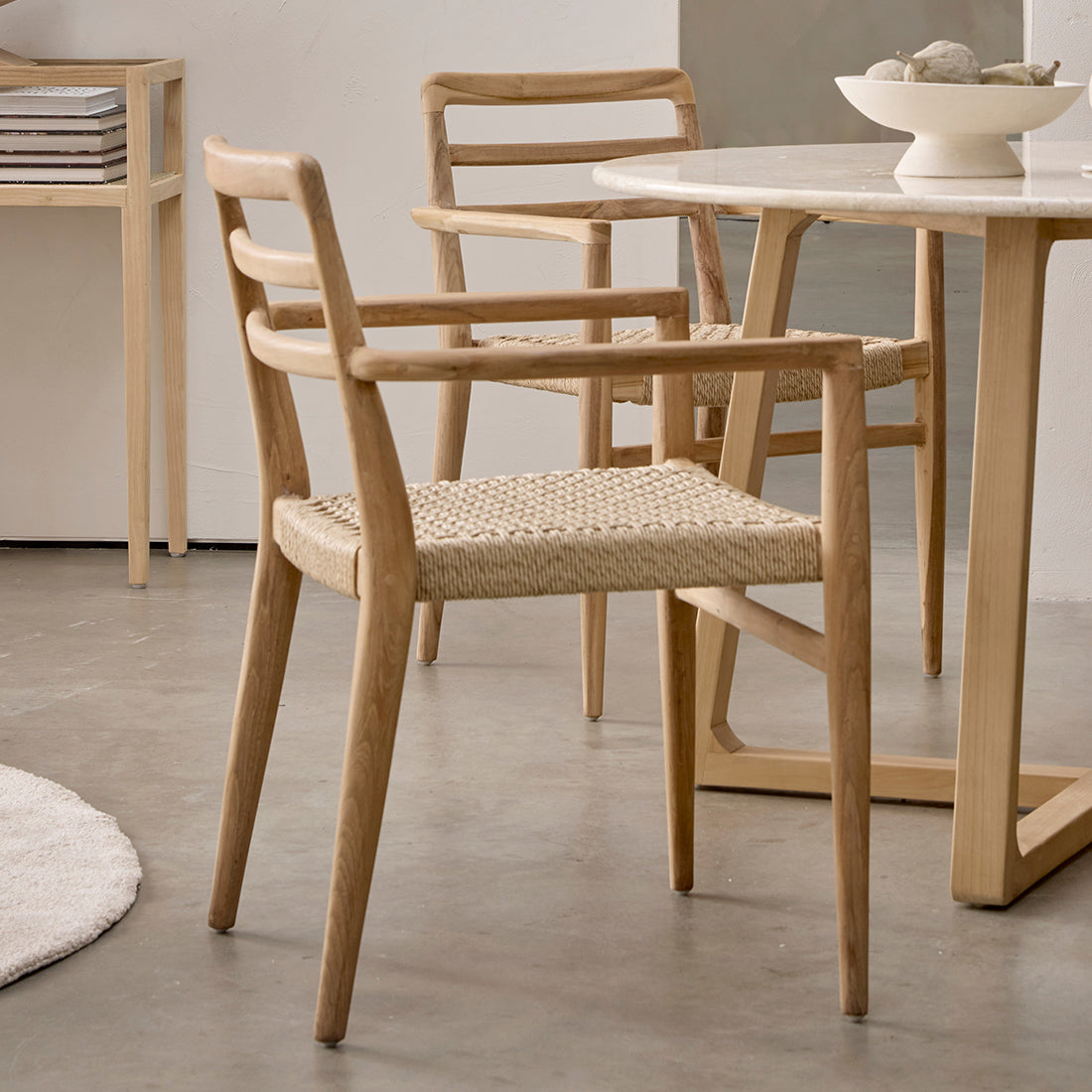 Verano teak tuinstoel met armleuning - Naturel (set van 2)