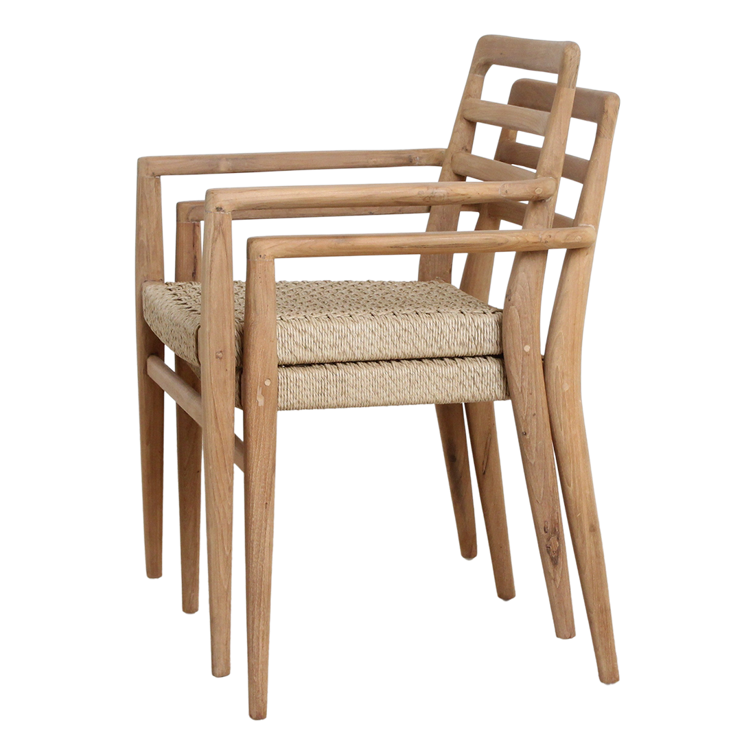 Verano teak tuinstoel met armleuning - Naturel (set van 2)