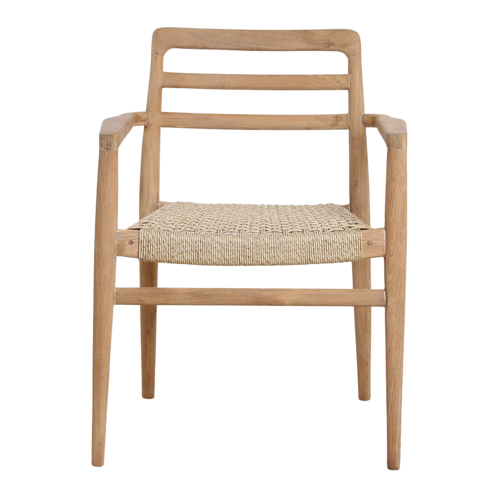 Verano teak tuinstoel met armleuning - Naturel (set van 2)