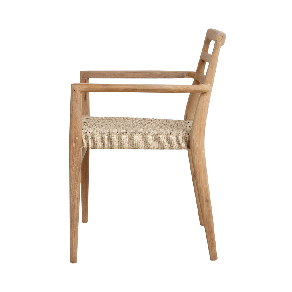 Verano teak tuinstoel met armleuning - Naturel (set van 2)