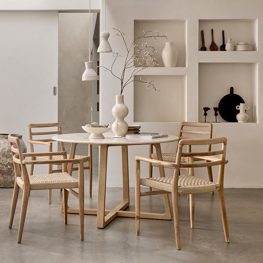 Verano teak tuinstoel met armleuning - Naturel (set van 2)