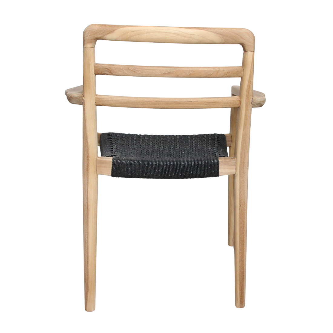 Verano teak tuinstoel met armleuning - Zwart (set van 2)