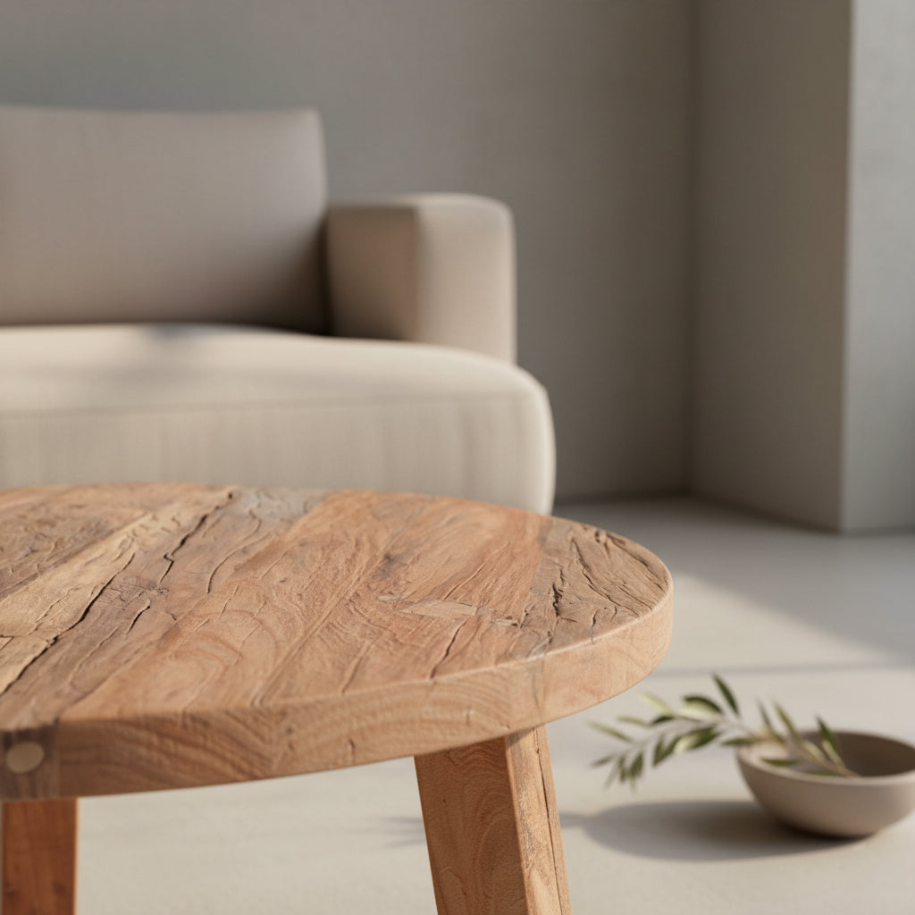 Farmwood ronde salontafel - FSC-gerecycled hout - Ø70x38 cm