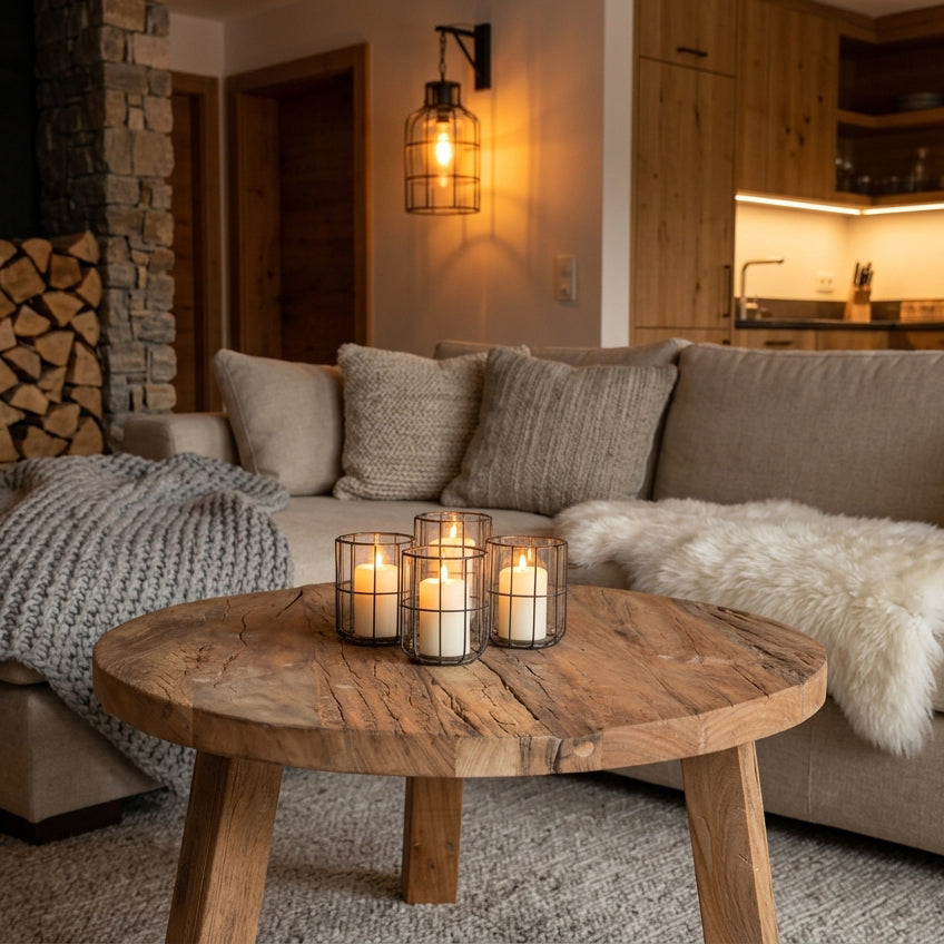 Farmwood ronde salontafel - FSC-gerecycled hout - Ø70x38 cm