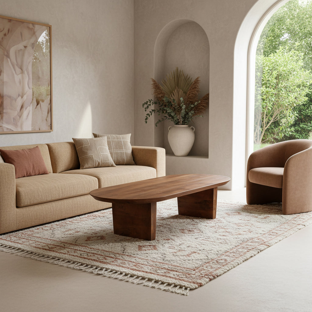 Bullnose salontafel bruin - mangohout