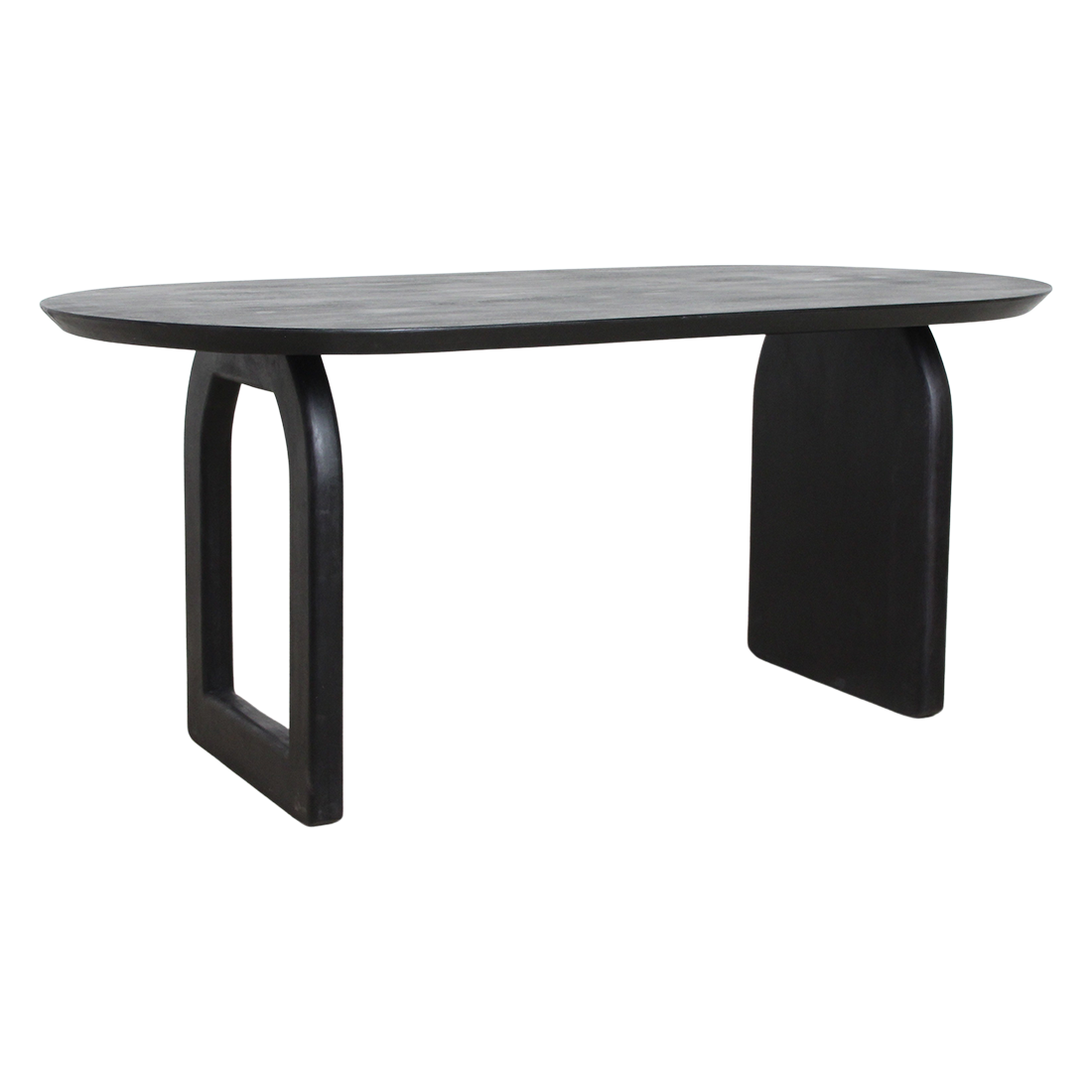 Bullnose eettafel zwart 180 cm - mix onderstel