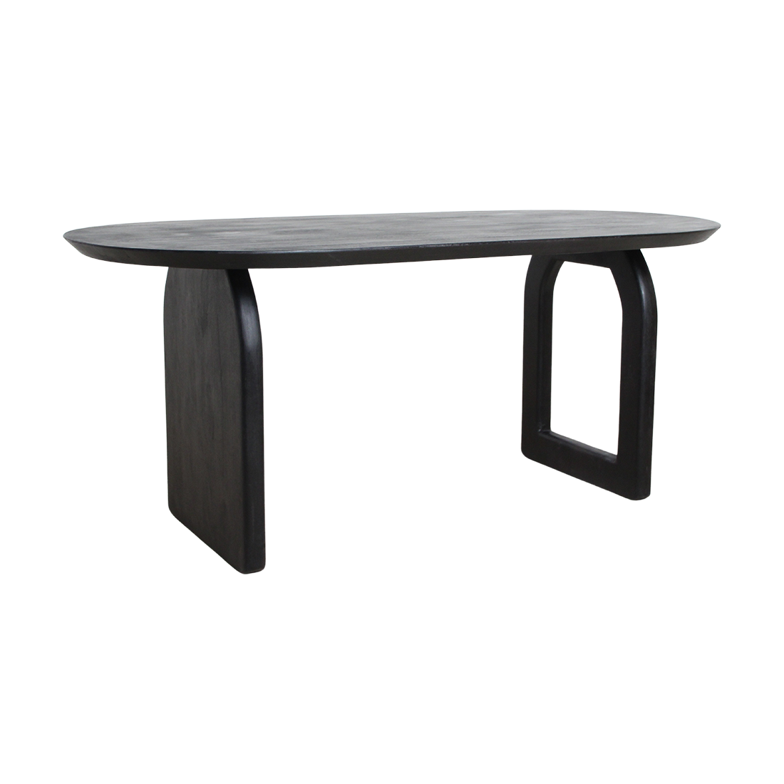Bullnose eettafel zwart 180 cm - mix onderstel