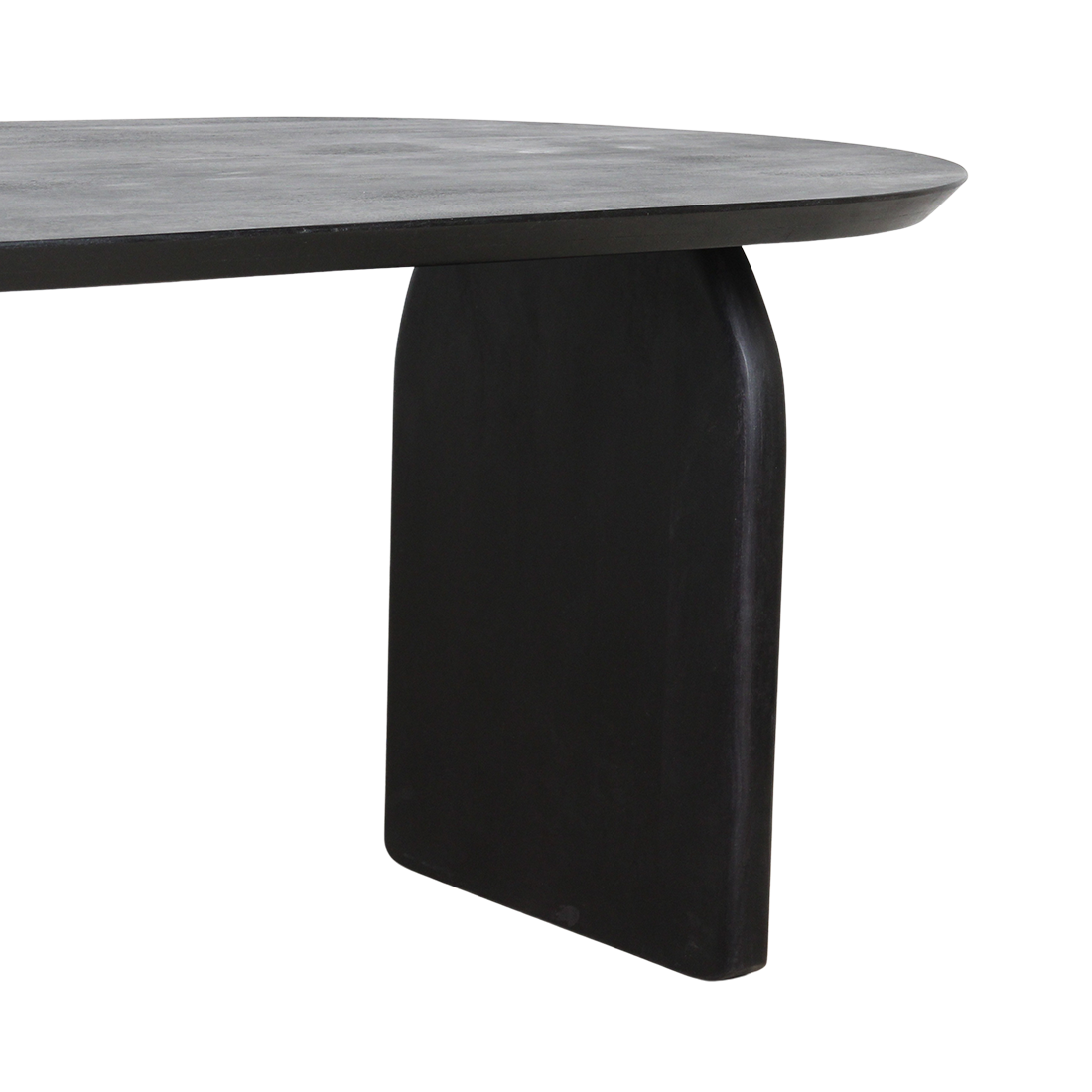 Bullnose eettafel zwart 180 cm - mix onderstel