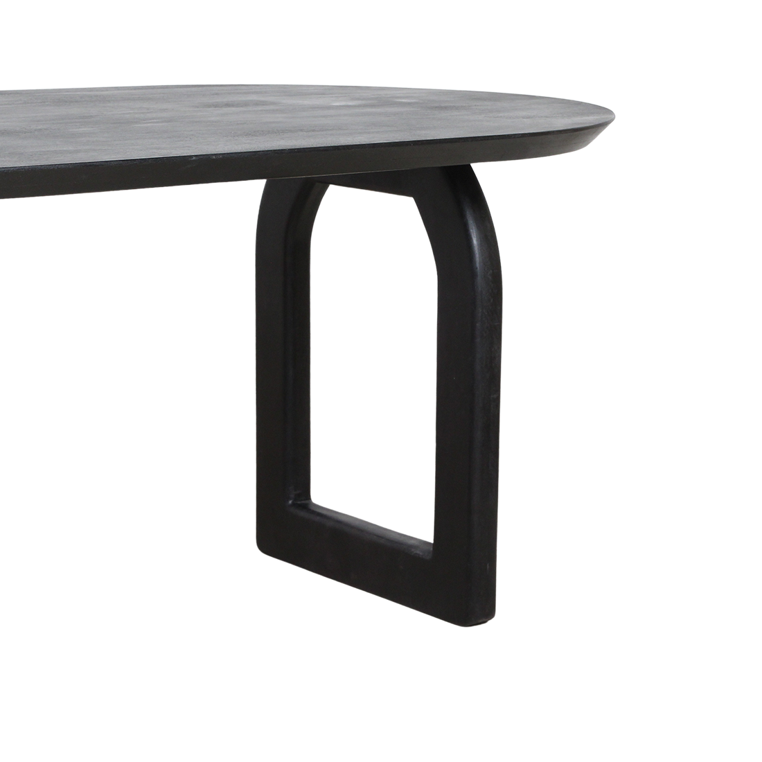Bullnose eettafel zwart 180 cm - mix onderstel