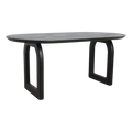 Bullnose eettafel zwart 180 cm - open onderstel