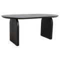 Bullnose eettafel zwart 180 cm - gesloten onderstel