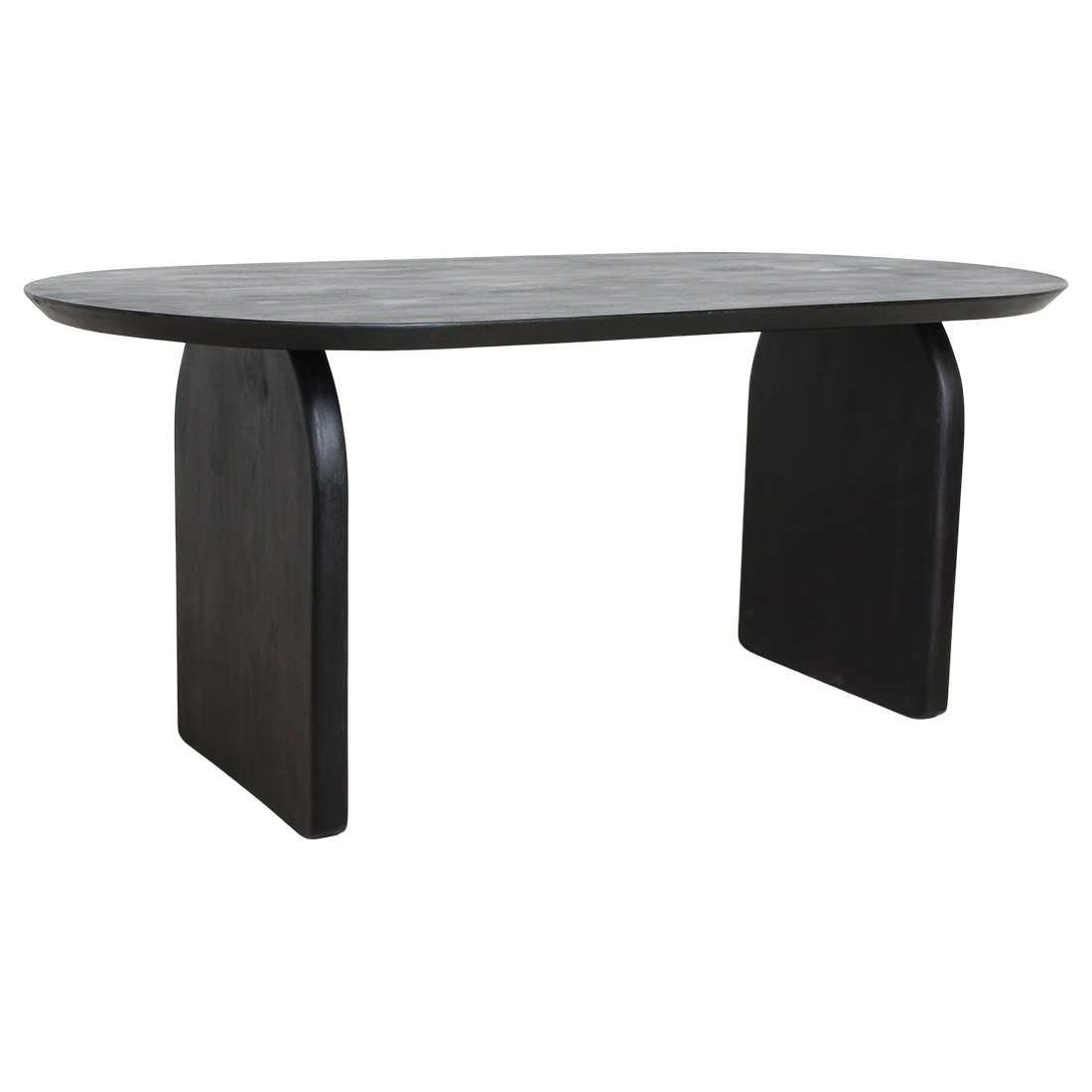 Bullnose eettafel zwart 180 cm - gesloten onderstel