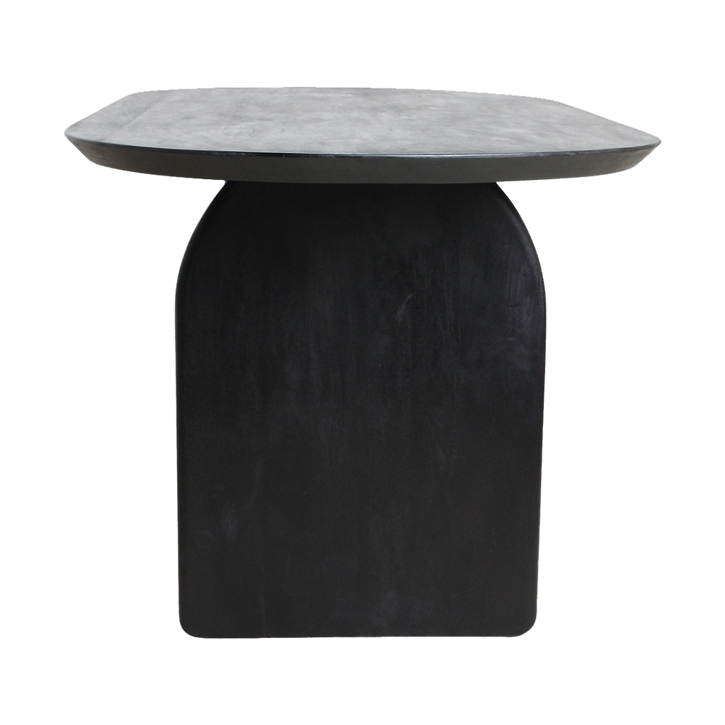 Bullnose eettafel zwart 180 cm - gesloten onderstel