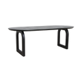 Bullnose eettafel zwart 200 cm - open onderstel