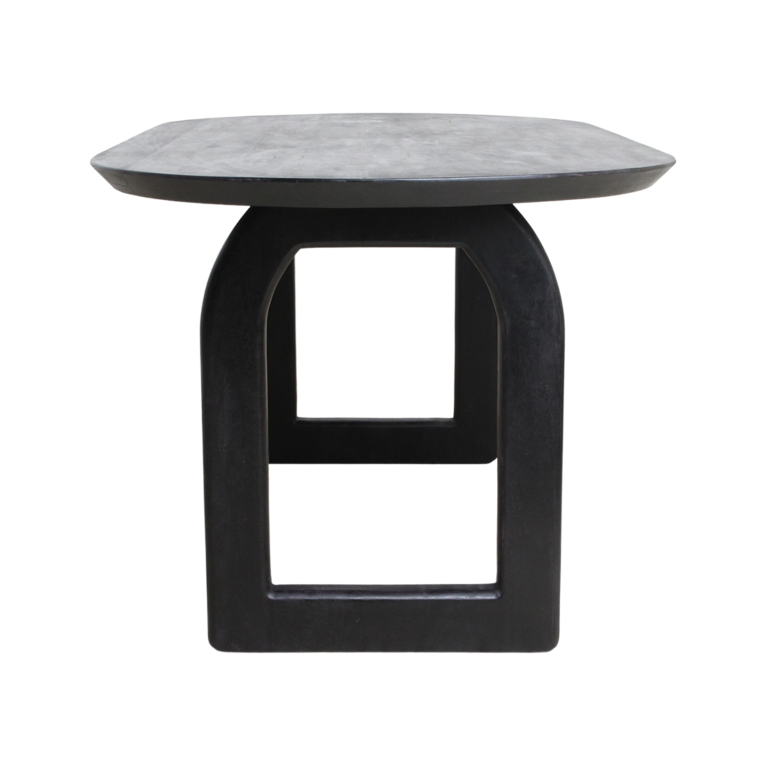 Bullnose eettafel zwart 200 cm - open onderstel