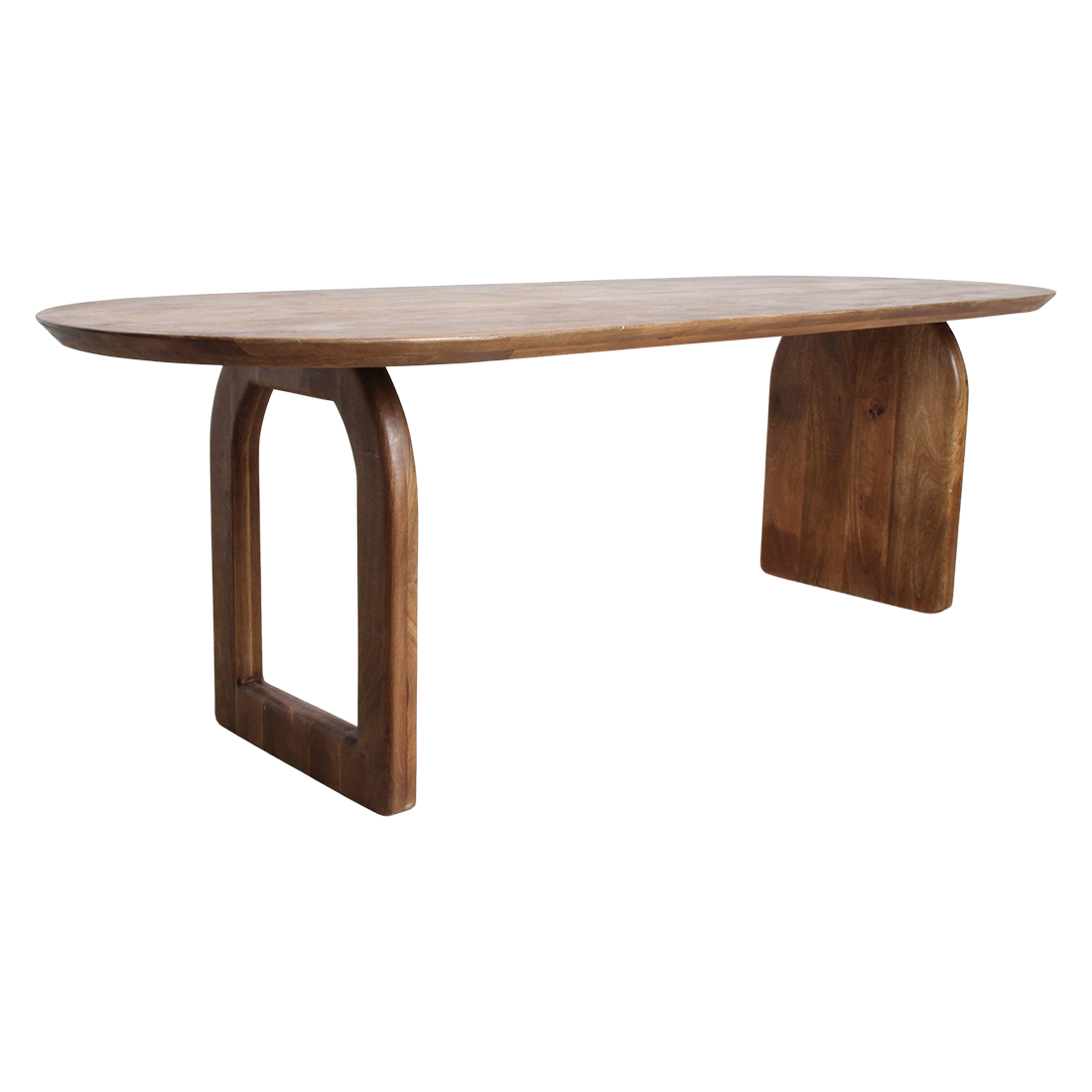 Bullnose eettafel bruin 180 cm - mix onderstel