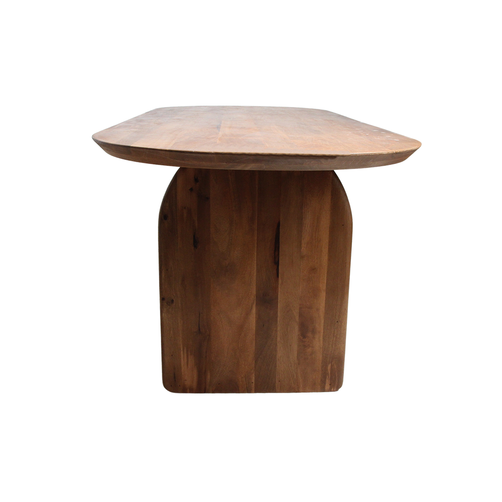 Bullnose eettafel bruin 180 cm - mix onderstel