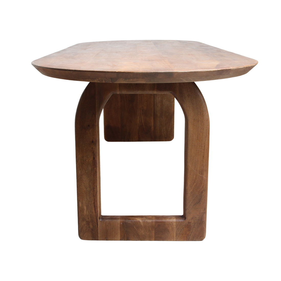 Bullnose eettafel bruin 180 cm - mix onderstel