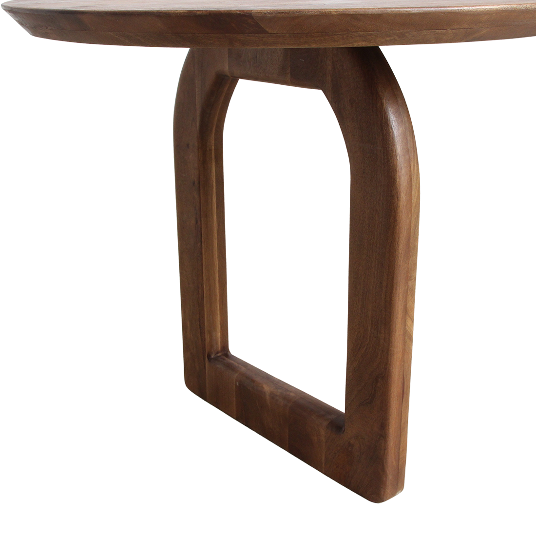 Bullnose eettafel bruin 180 cm - mix onderstel