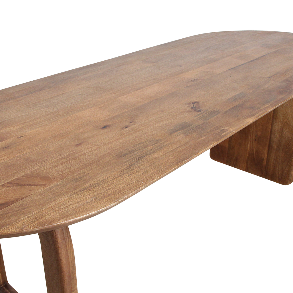 Bullnose eettafel bruin 180 cm - mix onderstel