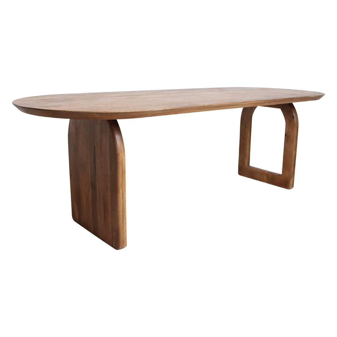 Bullnose eettafel bruin 200 cm - mix onderstel