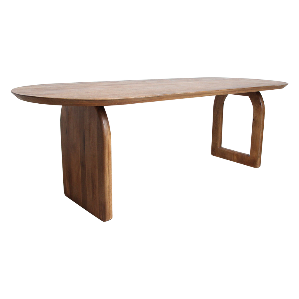 Bullnose eettafel bruin 200 cm - mix onderstel