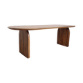 Bullnose eettafel bruin 200 cm - gesloten onderstel