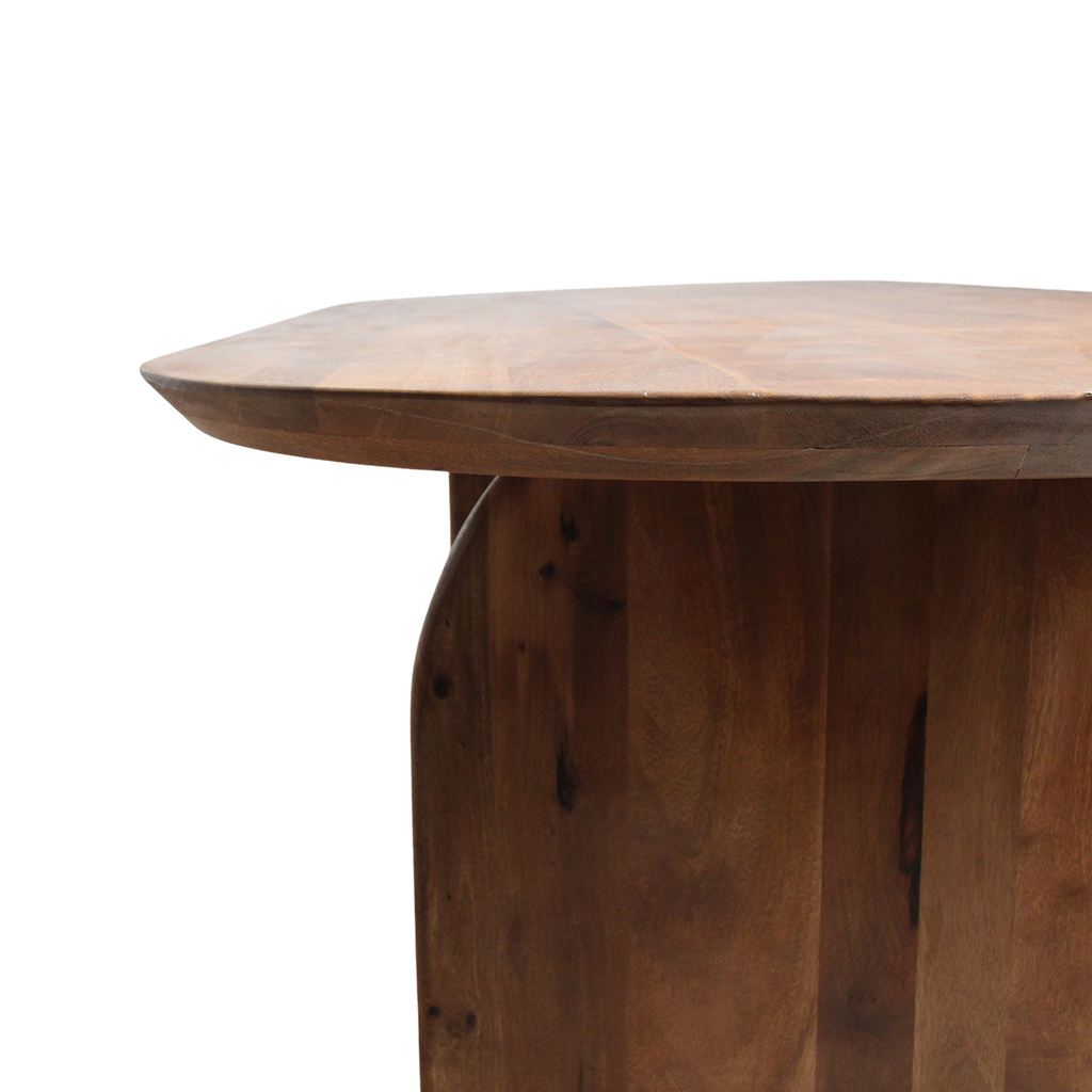 Bullnose eettafel bruin 200 cm - gesloten onderstel