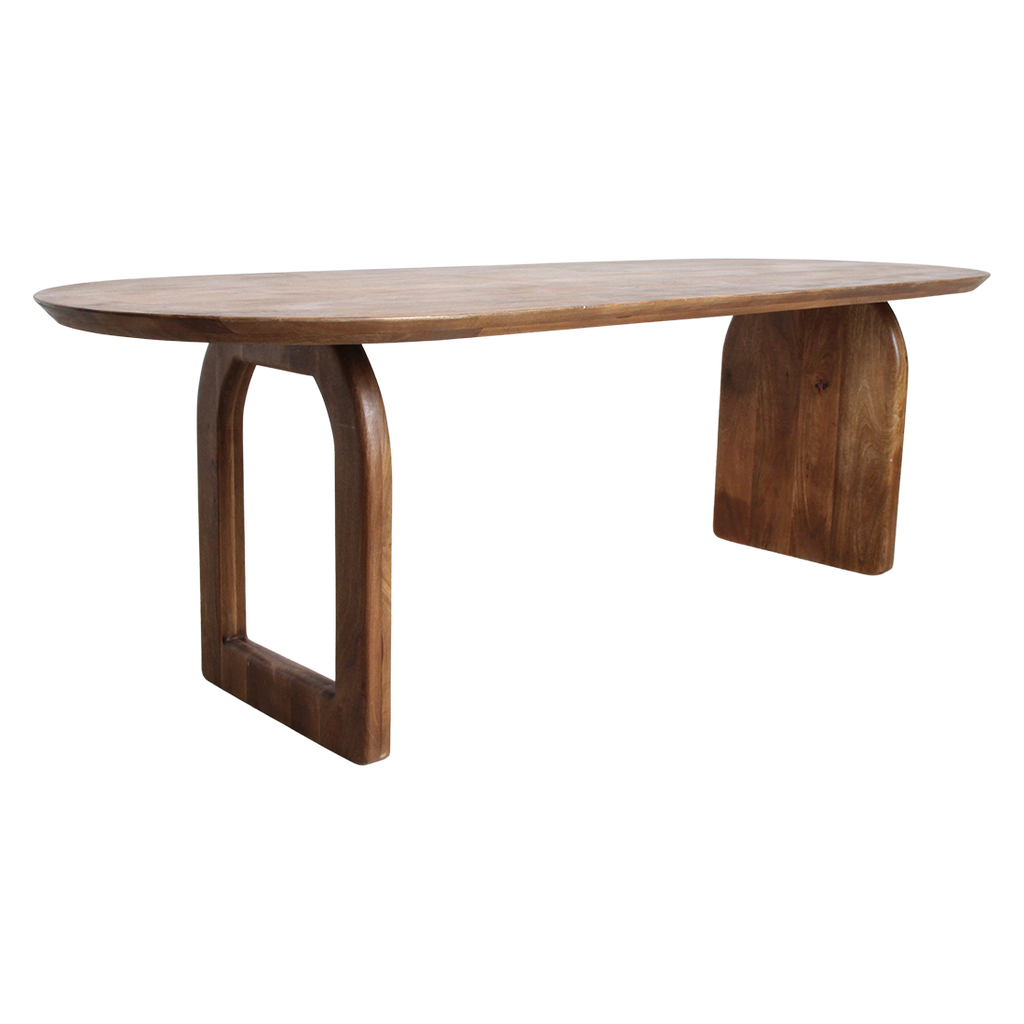 Bullnose eettafel bruin 240 cm - mix onderstel