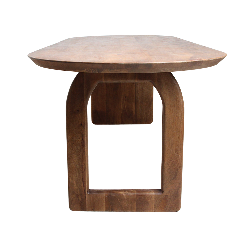 Bullnose eettafel bruin 240 cm - mix onderstel