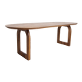 Bullnose eettafel bruin 240 cm - open onderstel