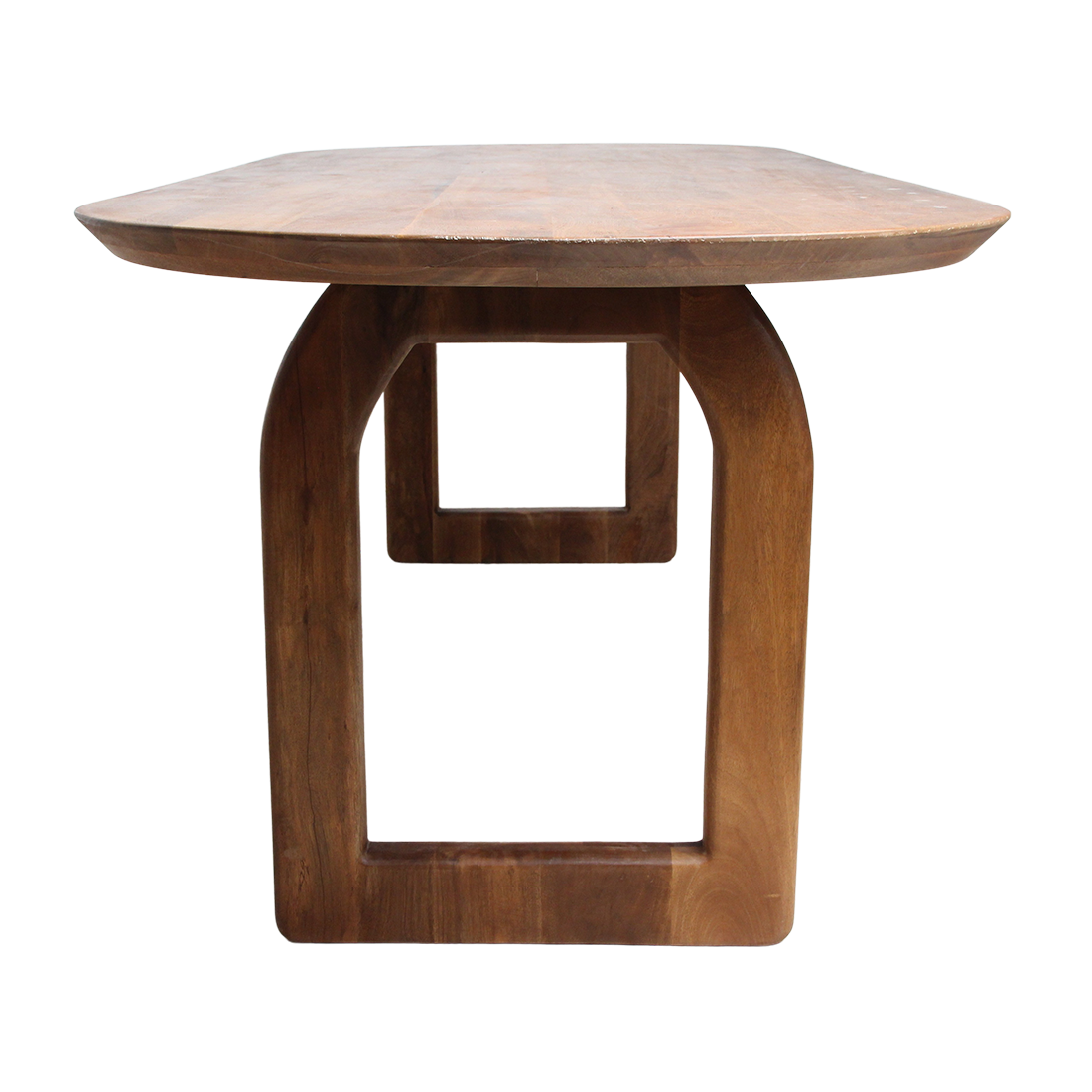 Bullnose eettafel bruin 240 cm - open onderstel