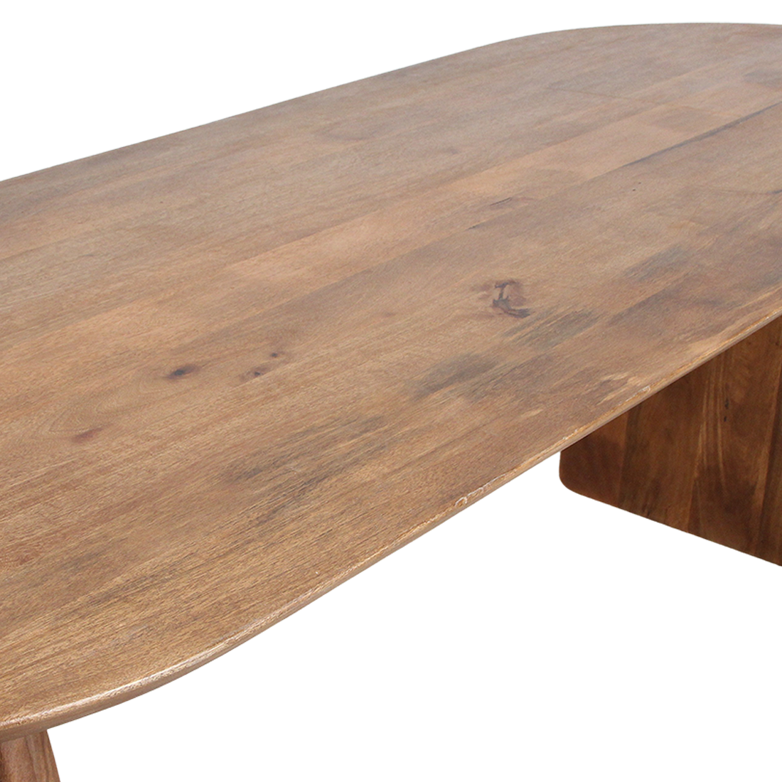 Bullnose eettafel bruin 240 cm - open onderstel