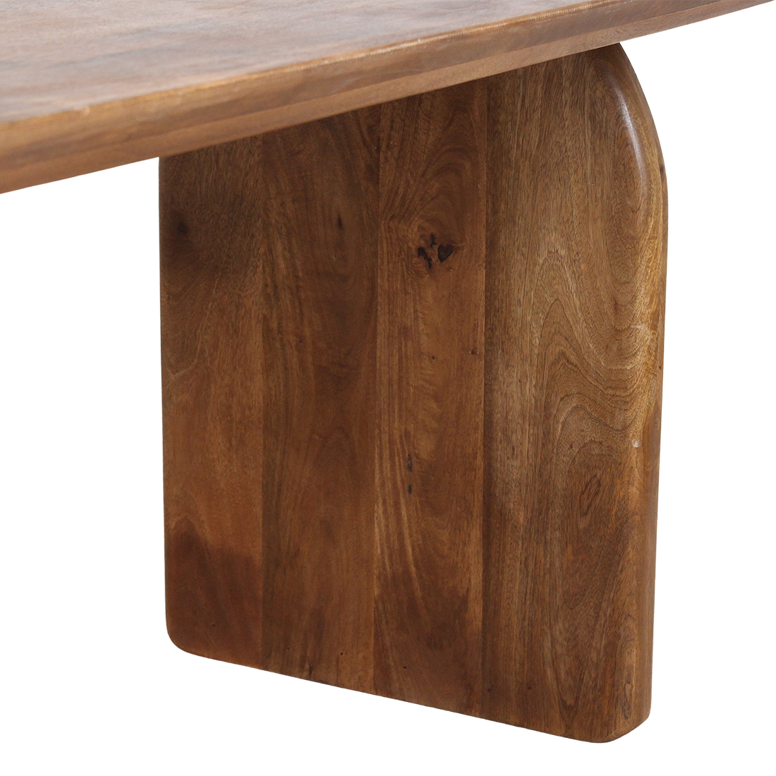 Bullnose eettafel bruin 240 cm - gesloten onderstel