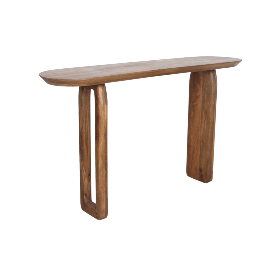 Bullnose mangohouten wandtafel bruin - 140x35x80 cm