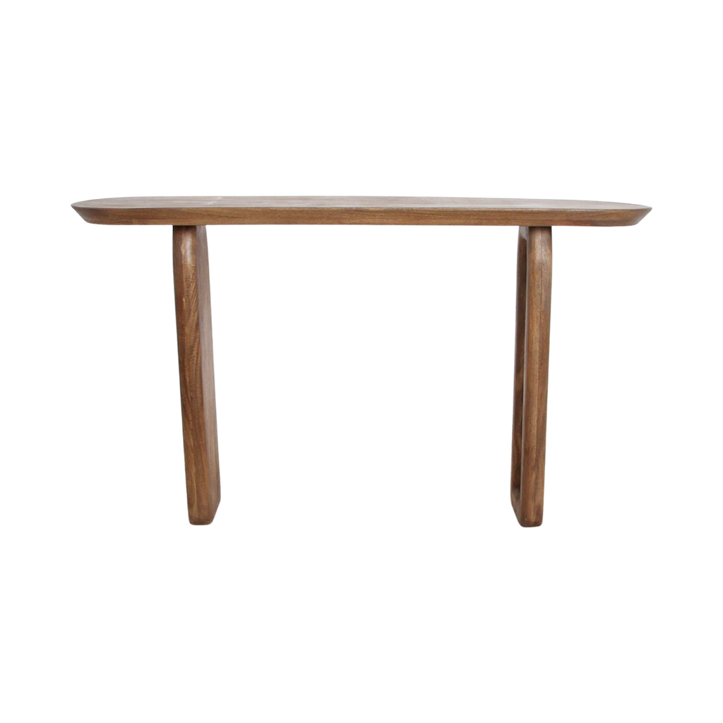 Bullnose mangohouten wandtafel bruin - 140x35x80 cm