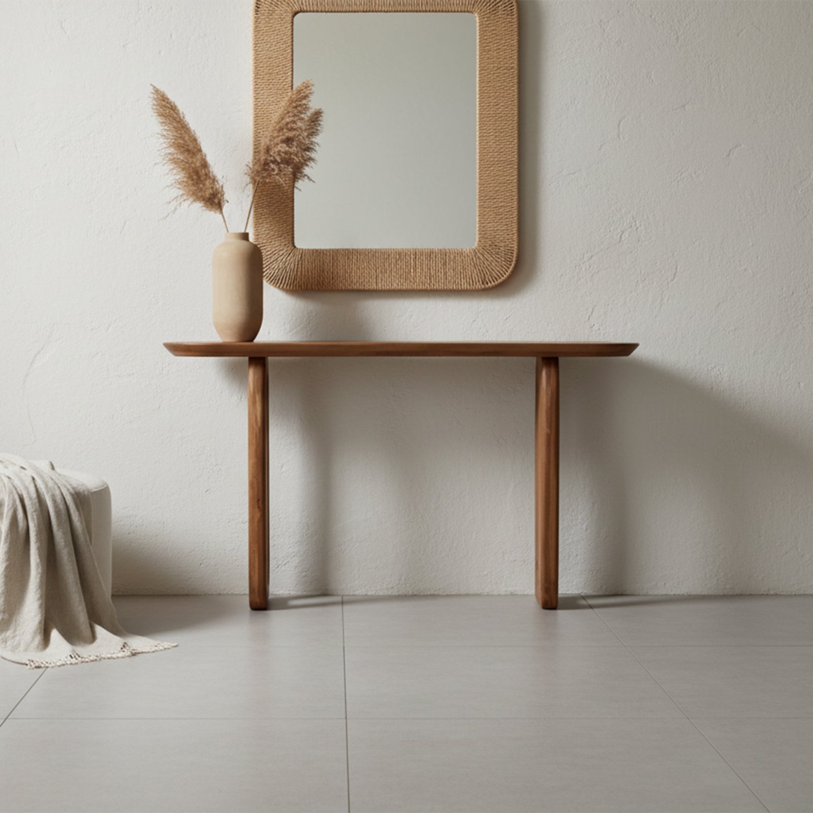 Bullnose mangohouten wandtafel bruin - 140x35x80 cm