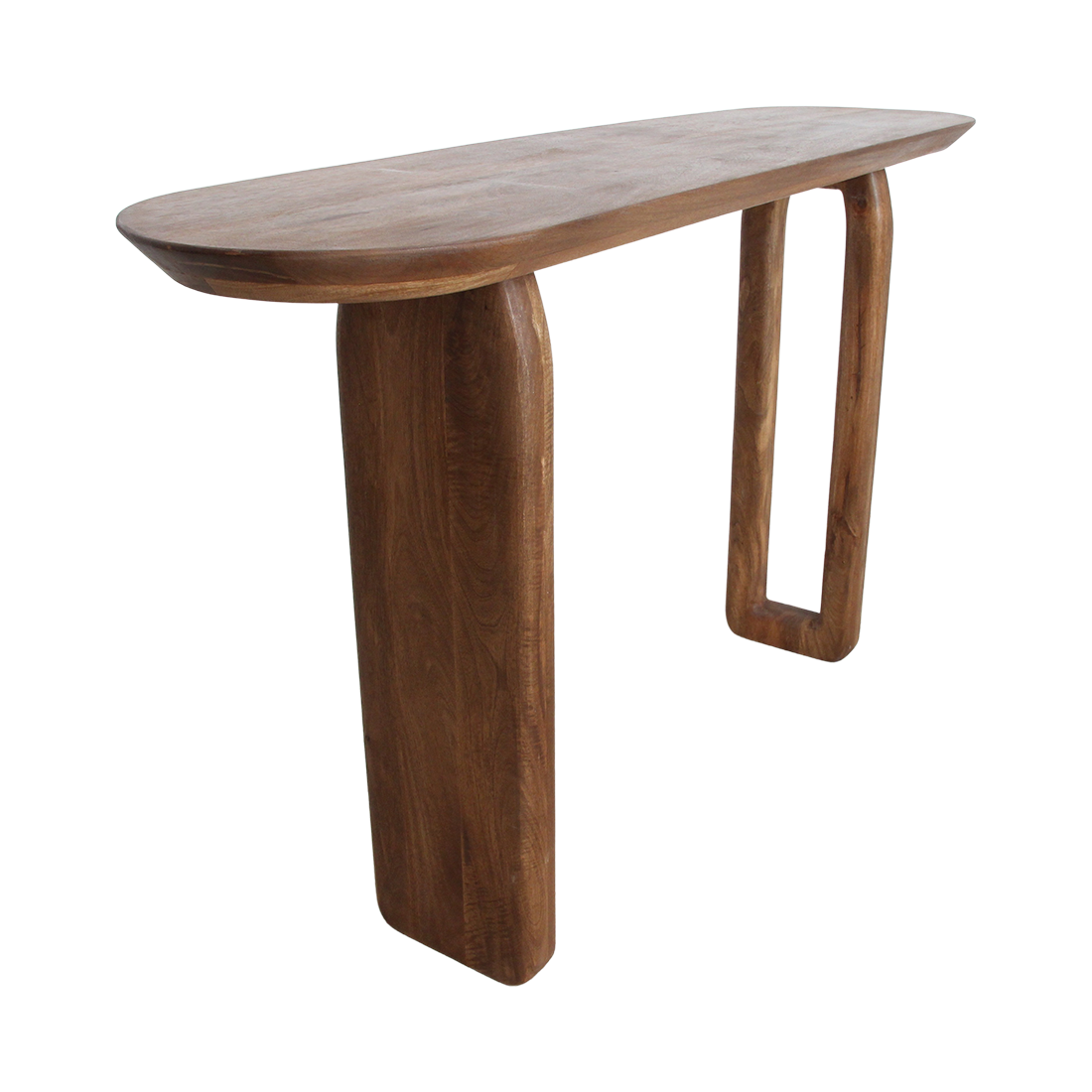 Bullnose mangohouten wandtafel bruin - 140x35x80 cm