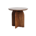 Bullnose Mango Wood Side Table Cross Ø 50 cm