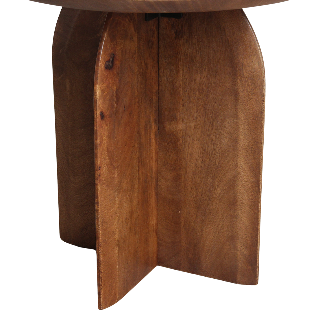 Bullnose mangohouten bijzettafel cross Ø 50 cm