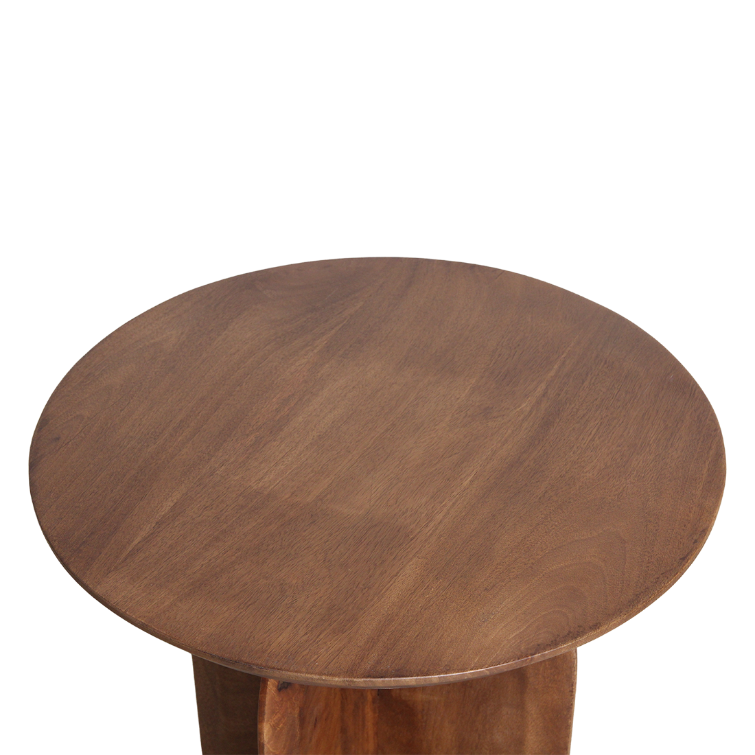 Bullnose mangohouten bijzettafel cross Ø 50 cm