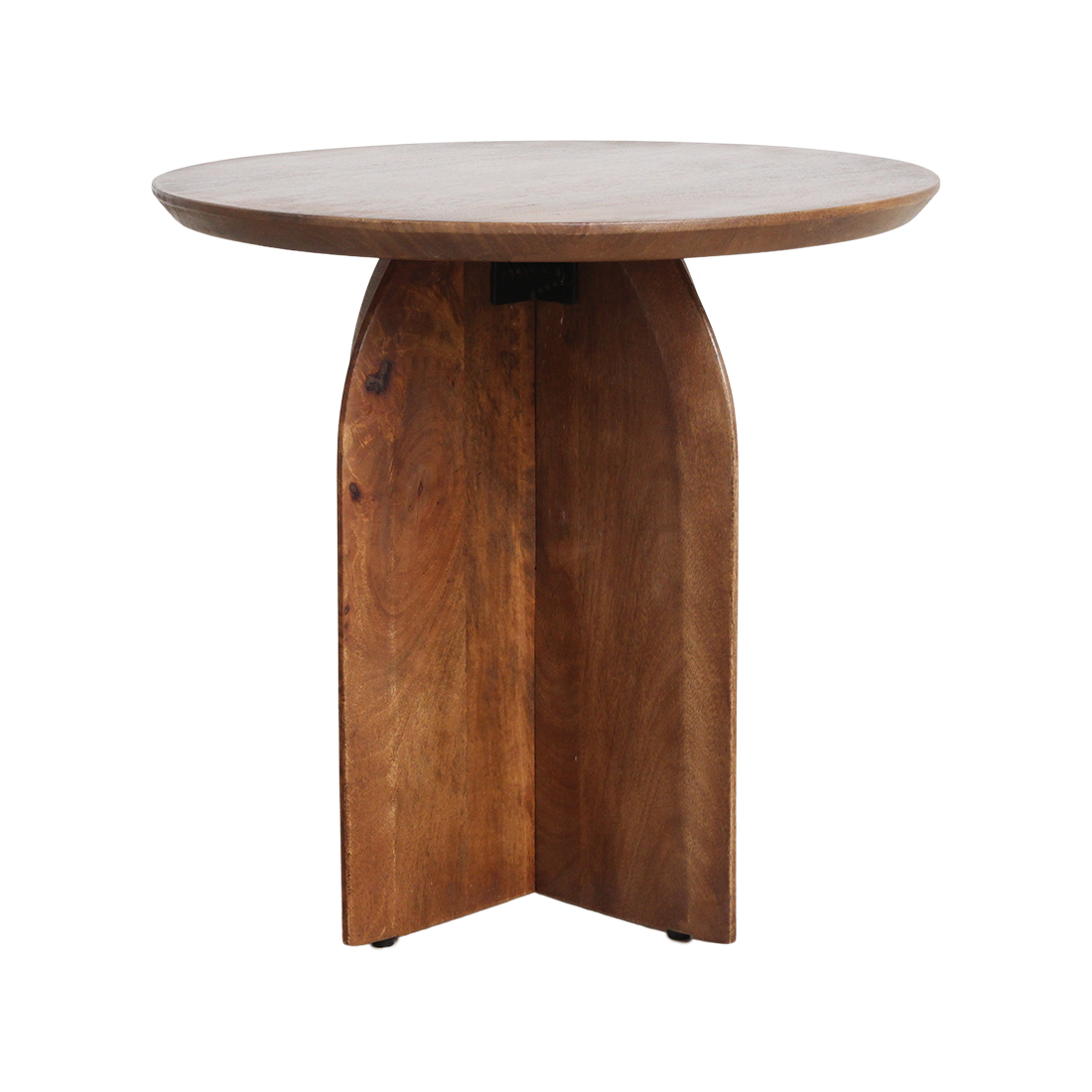 Bullnose Mango Wood Side Table Cross Ø 50 cm