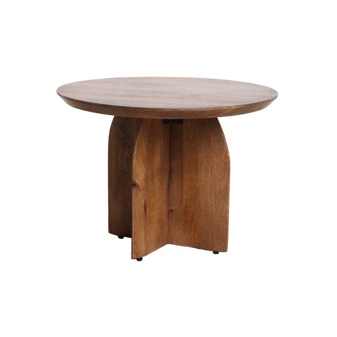 Bullnose mangohouten bijzettafel cross Ø 55 cm