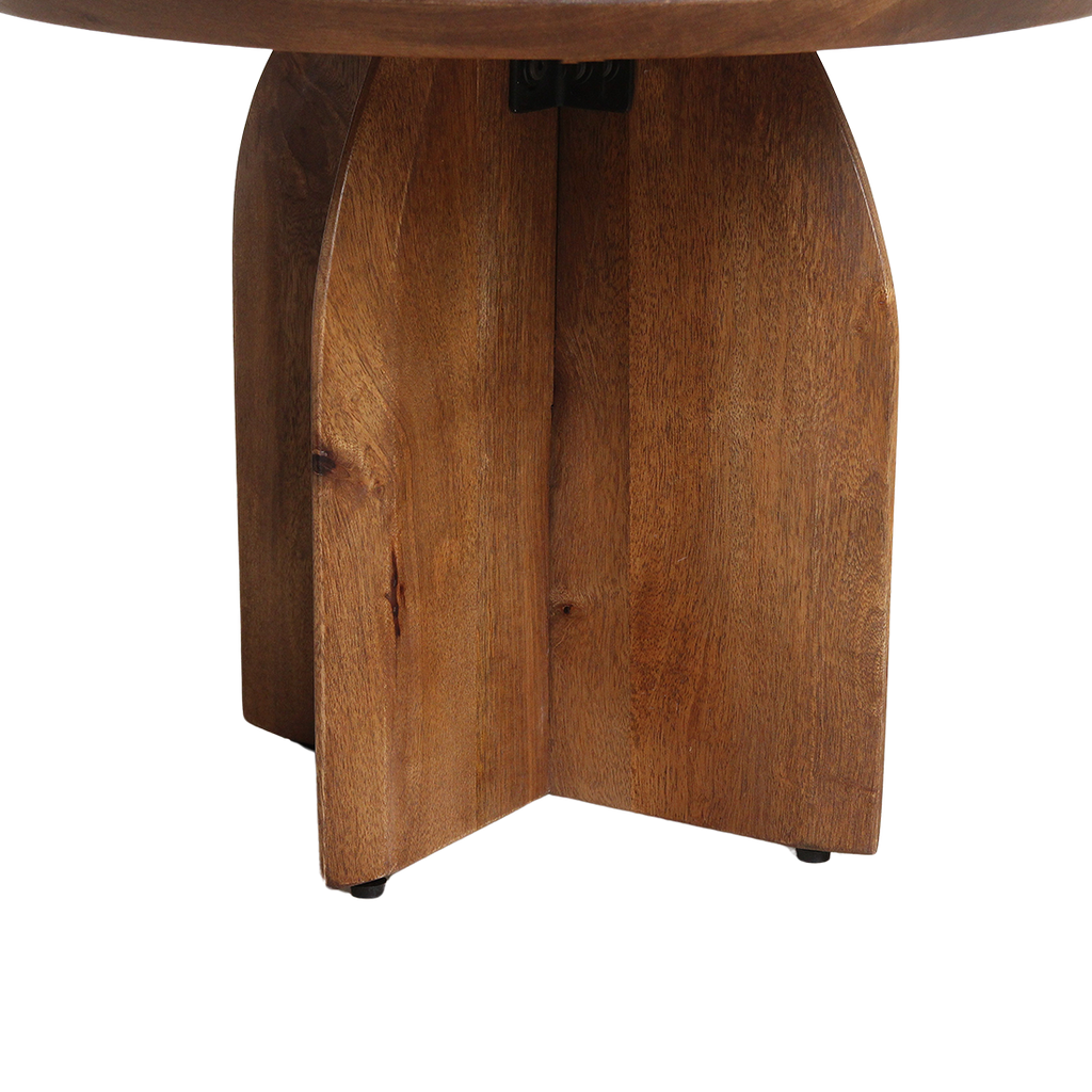 Bullnose mango wood side table cross Ø 55 cm