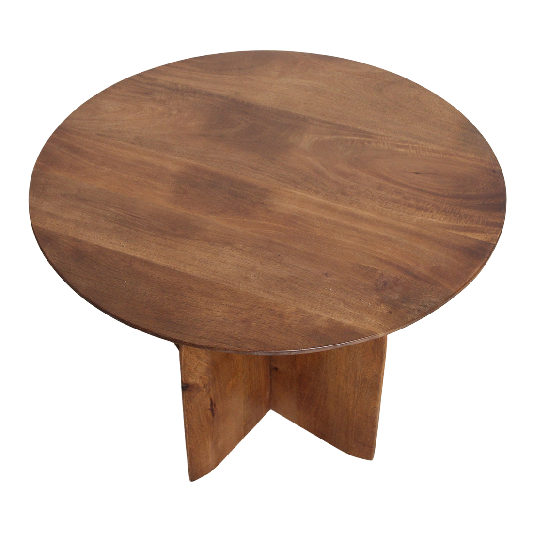 Bullnose mangohouten bijzettafel cross Ø 55 cm