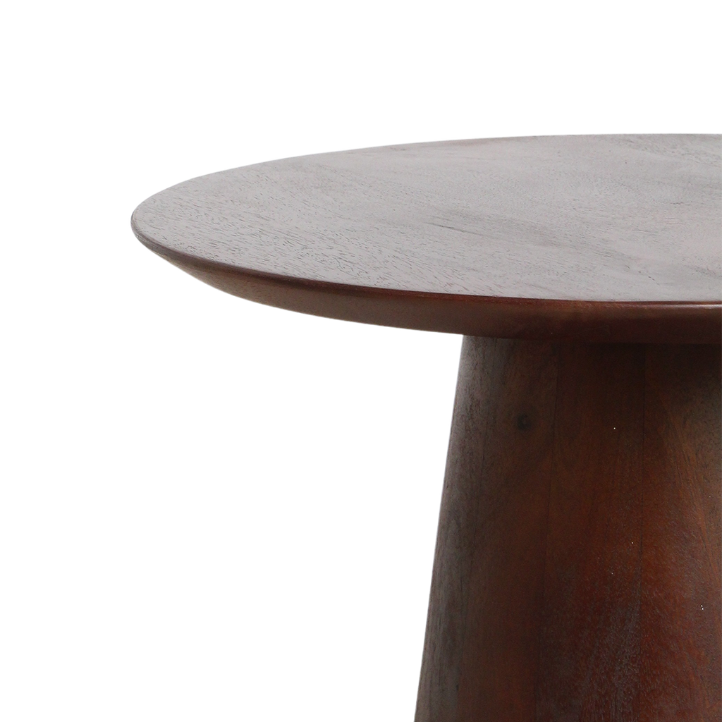 Bullnose mangohouten bijzettafel cone Ø 50 cm